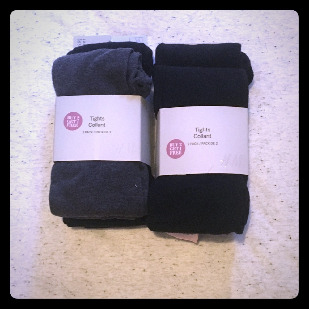 NWT H&M Fleece sweater tights - 4 pairs sz M